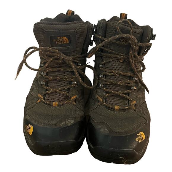The North Face Hedgehog Fastpack Mid Gore-TEX Hiking Shoe Brown/Orange Size 11.5 - Picture 1 of 7